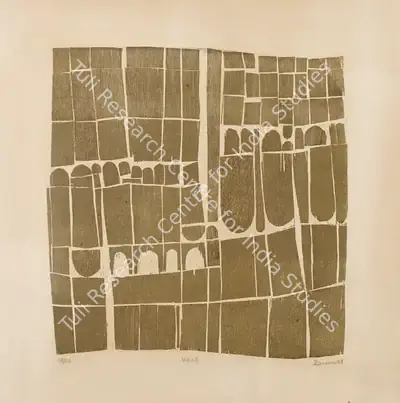 Zarina Hashmi (Artist), Wall II, 1969, Graphic Art