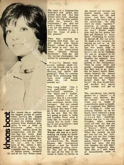 Khaas Baat, 1976, Column