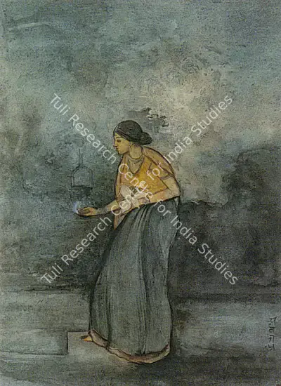 Abanindranath Tagore (Artist), Woman At Pooja, Painting