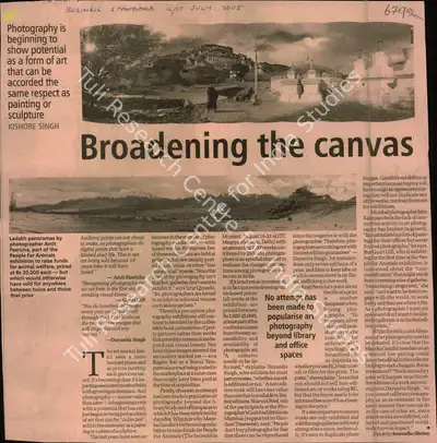 Kishore Singh (Reporter), Broadening the Canvas, 2005, Newspaper Clipping