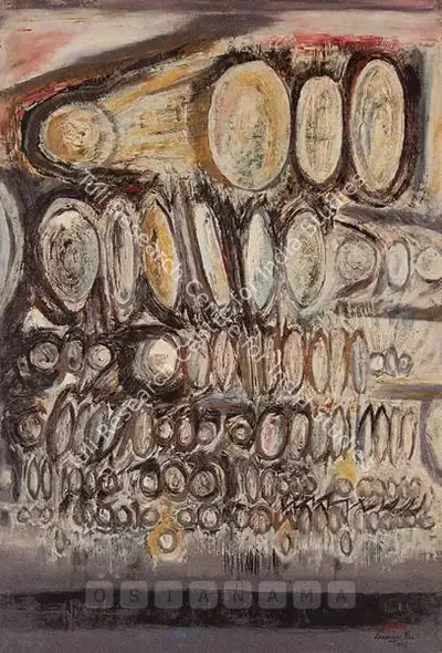 Laxman Pai (Artist), Raag Kedar, 1965, Painting