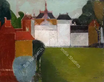 Sakti Burman (Artist), Houses, 1959, Painting