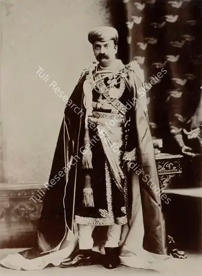 Studio Bourne & Shepherd (Photographic Studio), His Highness Shri Bhagvatsinhji Bahadur, G.C.I.E., M.D., F.R.C.P.E., D.C.L., F.R.S.E., Thakore Saheb of Gondal, 1909, Antiquarian Photograph