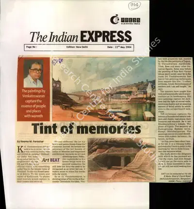 Reema M. Parashar (Reporter), Tint of Memories, 2004, Newspaper Clipping