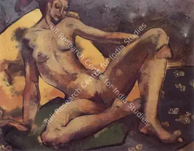 Sabavala, Jehangir (Artist). Seated Nude IV. Oil on Canvas, 1949 | The Crucible of Painting | Painting | FineArts | 00182391