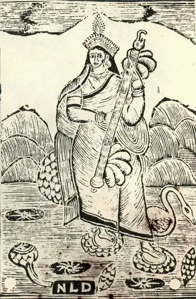 Nrityalal Datta (Artist), Saraswati' by NLD, 1882, Painting