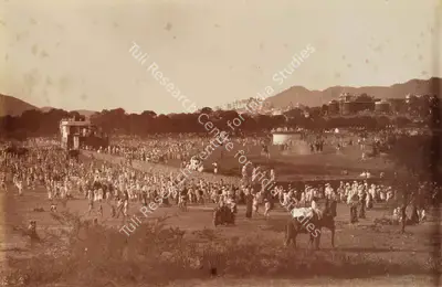 Lala Deen Dayal (Photographer), The Chowgan Odeypur, 1890, Antiquarian Photograph