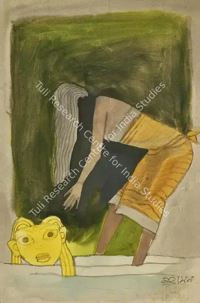 M. F. Husain (Artist), M F Husain's painting on Pather Panchali, 1970, Painting
