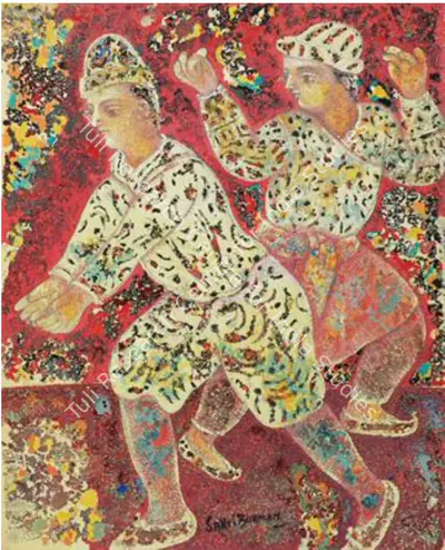 Sakti Burman (Artist), Twilight Dancer, 2010, Painting