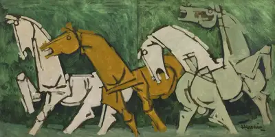 Husain, M.F. (Artist). Untitled, circa 1980s | Painting, Sa.Del/27.09.25, 2025 · Saffronart