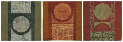 Anwar Jalal Shemza (Artist), Square Composition I, II, III, 1962, Painting