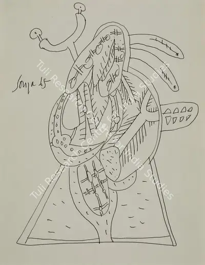 F.N. Souza (Artist), Untitled, 1965, Drawing
