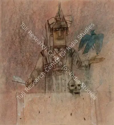 Nayanaa Kanodia (Artist), Men by the Sea, Painting