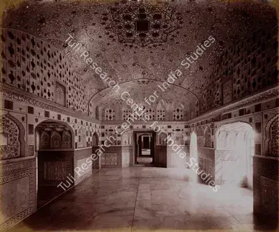 Unknown (Photographer), Interior of the Kanch Mehal, Amber (Sheesh Mahal, Amber), 1901, Antiquarian Photograph