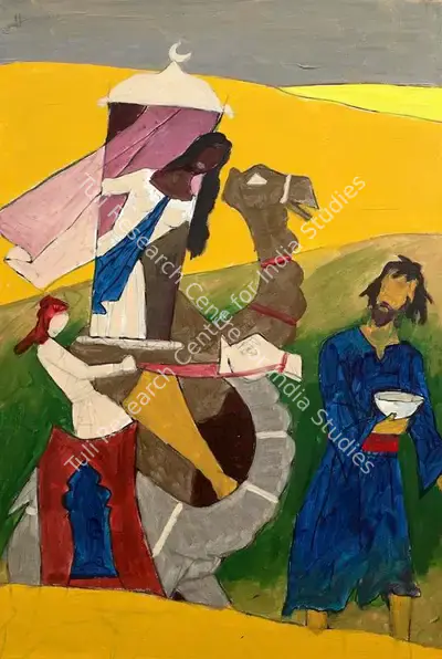 M.F. Husain (Artist), Laila Majnu, 1989, Painting