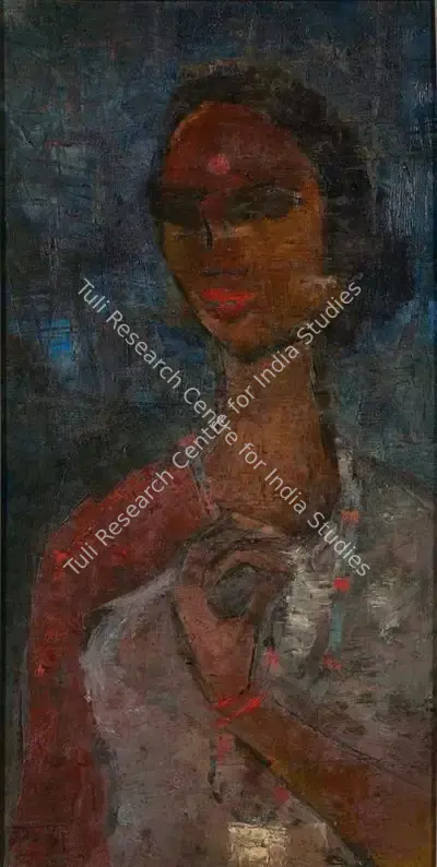 Prafulla Dahanukar (Artist), Self Portrait, 1963, Painting