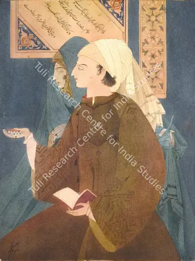 M.A.R. Chughtai (Artist), The Young Poet, 1920, Painting