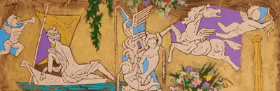 M.F. Husain (Artist), Shakespeare's Midsummer Nights Dream, 1990, Painting