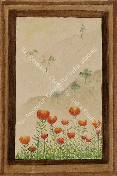 Rathindranath Tagore (Artist), Untitled (Poppies Through a Window in Kalimpong), Painting