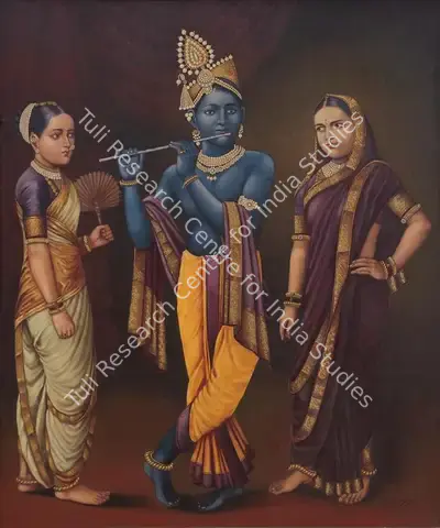 M.V. Dhurandhar (Artist), Krishna and Gopis, 1921, Painting