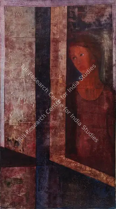 S.K. Bakre (Artist), Untitled (Woman at the Window), 1968, Painting