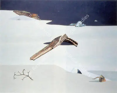 Barwe, Prabhakar (Artist). On the Shore. Enamel on canvas, 1984 | Painting | FineArts | 00374629