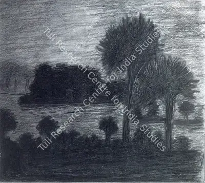 Rabindranath Tagore (Artist), Landscape, Painting