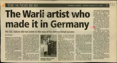 Ram Parmar (Reporter), The Warli Artist Who Made it in Germany, 2005, Newspaper Clipping