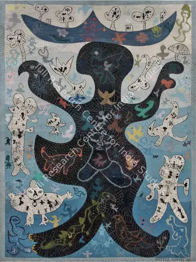 Madhavi Parekh (Artist), Flower Seller, 1975, Painting