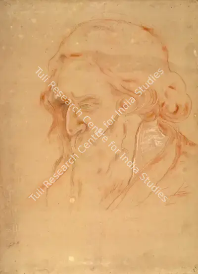Abanindranath Tagore (Artist), Portrait Of Rabindranath Tagore, 1931, Drawing