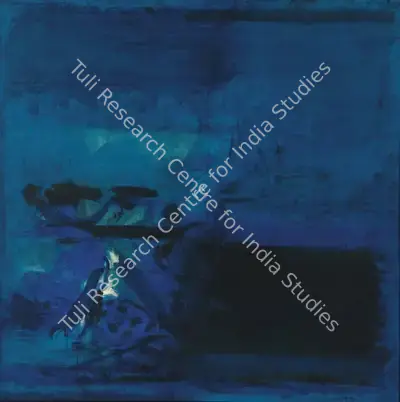 S.H. Raza (Artist), Blue, 1972, Painting
