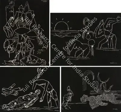 M.F. Husain (Artist), Varanasi Series I, Graphic Art