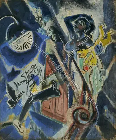 Baij, Ramkinkar (Artist). Reaching Home, 1976 | Painting, AG.Mum/27.03.18, 2018 · Asta Guru