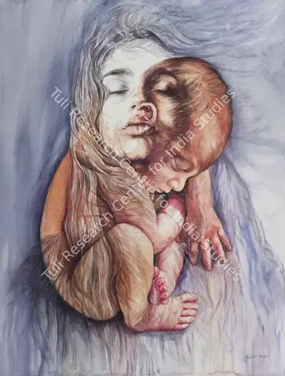 Meetali&nbsp;Singh (Artist), Untitled (Mother & Child), Painting