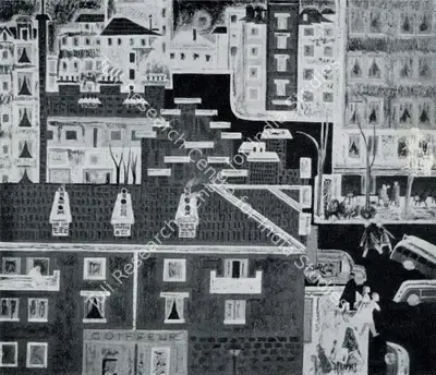 Laxman Pai (Artist), Paris Landscape, 1952, Painting