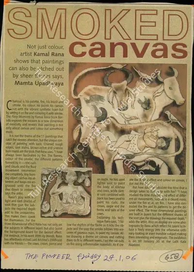 Mamta Upadhyaya (Reporter), Smoked Canvas, 2006, Newspaper Clipping