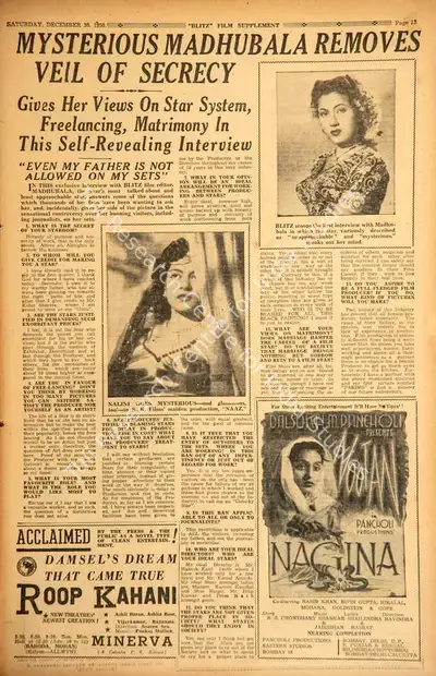 Mysterious Madhubala Removes Veil of Serecy, 1950, Film Review