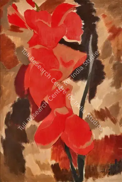 N.S.&nbsp;Bendre (Artist), Red Harmony, 1968, Painting