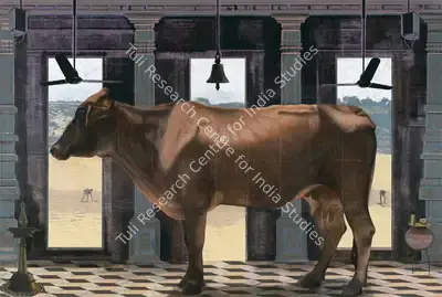 Nataraj Sharma (Artist), Temple Interior, 2020, Painting