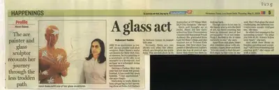 Rajkumari Tankha (Reporter), A Glass Act, 2009, Newspaper Clipping