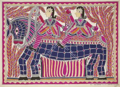 Baua&nbsp;Devi (Artist), Ghora, 1975, Painting