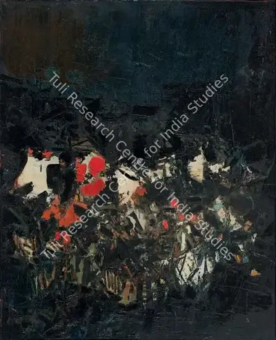 Raza, S.H. (Artist). Zamine. Oil on canvas, 1960 | Painting | FineArts | 00642267