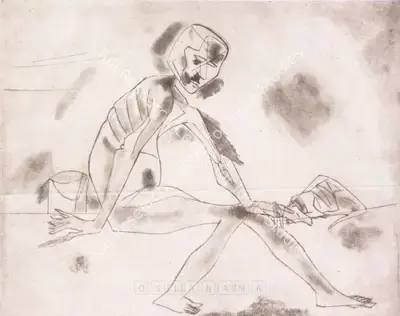 Somnath Hore (Artist), Wounds, 1978, Graphic Art