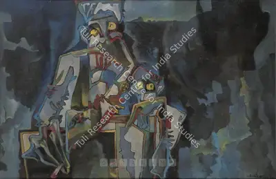 Bhattacharjee, Bikash (Artist). Untitled. Oil on canvas, 1965 | Painting | FineArts | 00600201