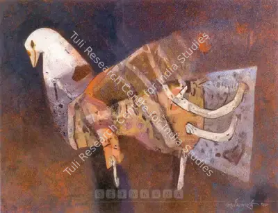 Ganesh Pyne (Artist), The Bird, Painting