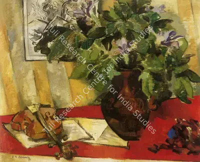 Sabavala, Jehangir (Artist). Leaves A Violin. Oil on canvas, 1950 | Painting | FineArts | 00598177