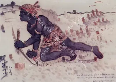 Abanindranath Tagore (Artist), Kalaketu, The Hunter, Kavi Kankkan Chandi Series, 1938, Painting