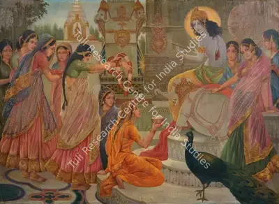 Ustad Allah Bukhsh (Artist), Gopi'S Dakshana To Krishna, 1932, Painting