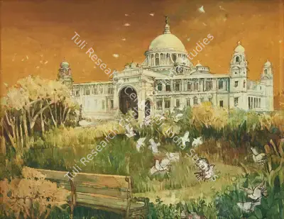 Ray, Shyamal Dutta (Artist). Victoria Memorial, 1983 | Painting, Pu.Mum/13.09.22, 2022 · Pundole