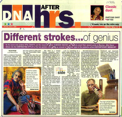 Saumit Singh (Writer), Different Strokes… of Genius, 2008, Newspaper clipping